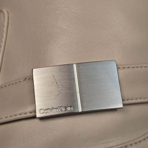 Calvin Klein Jeora Faux Leather Tall High Heel Dress Boots Light Natural 8M NWB - Picture 8 of 11